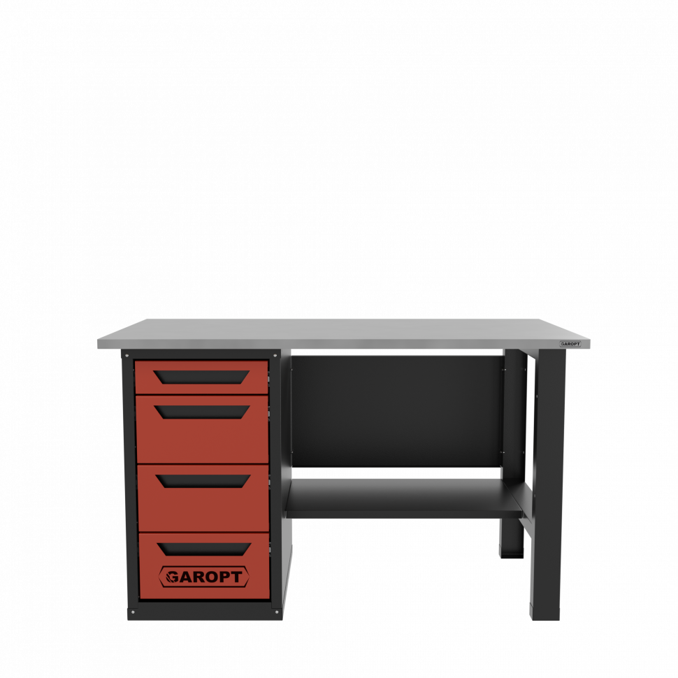 Верстак однотумбовый 4 ящика красный 1400*700 Garopt, GT1400STY4.red