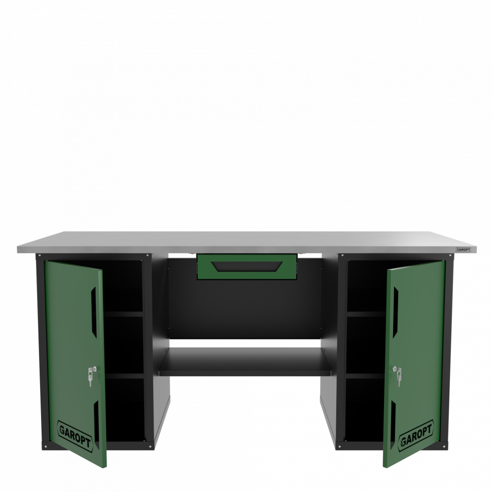Верстак двухтумбовый с ящиком, зеленый 1800*700 Garopt, GT1800DDY1.green