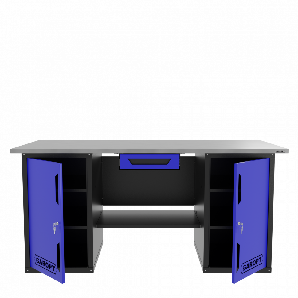 Верстак двухтумбовый с ящиком, синий 1800*700 Garopt, GT1800DDY1.blue