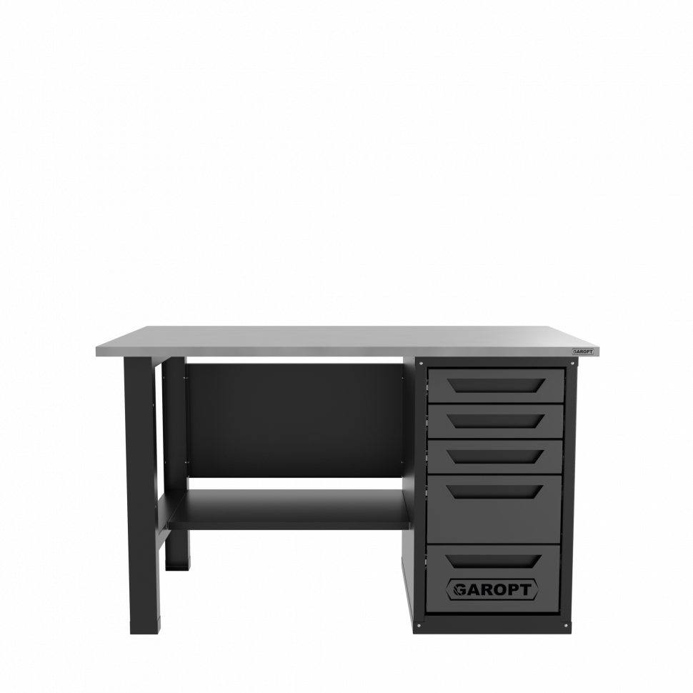 Верстак однотумбовый 5 ящиков, серый 1400*700 Garopt, GT1400STY5.grey
