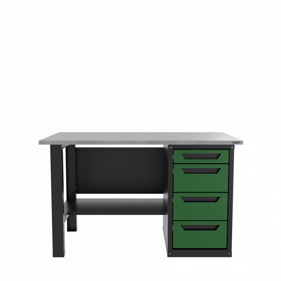Верстак однотумбовый 4 ящика зеленый 1400*700 Garopt, GT1400STY4.green